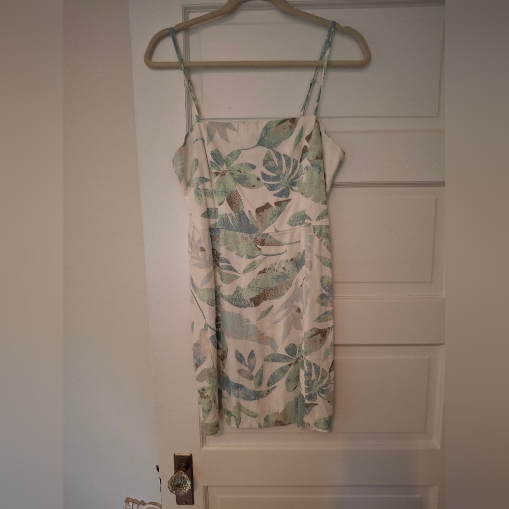 Tropical Print Strap Dress